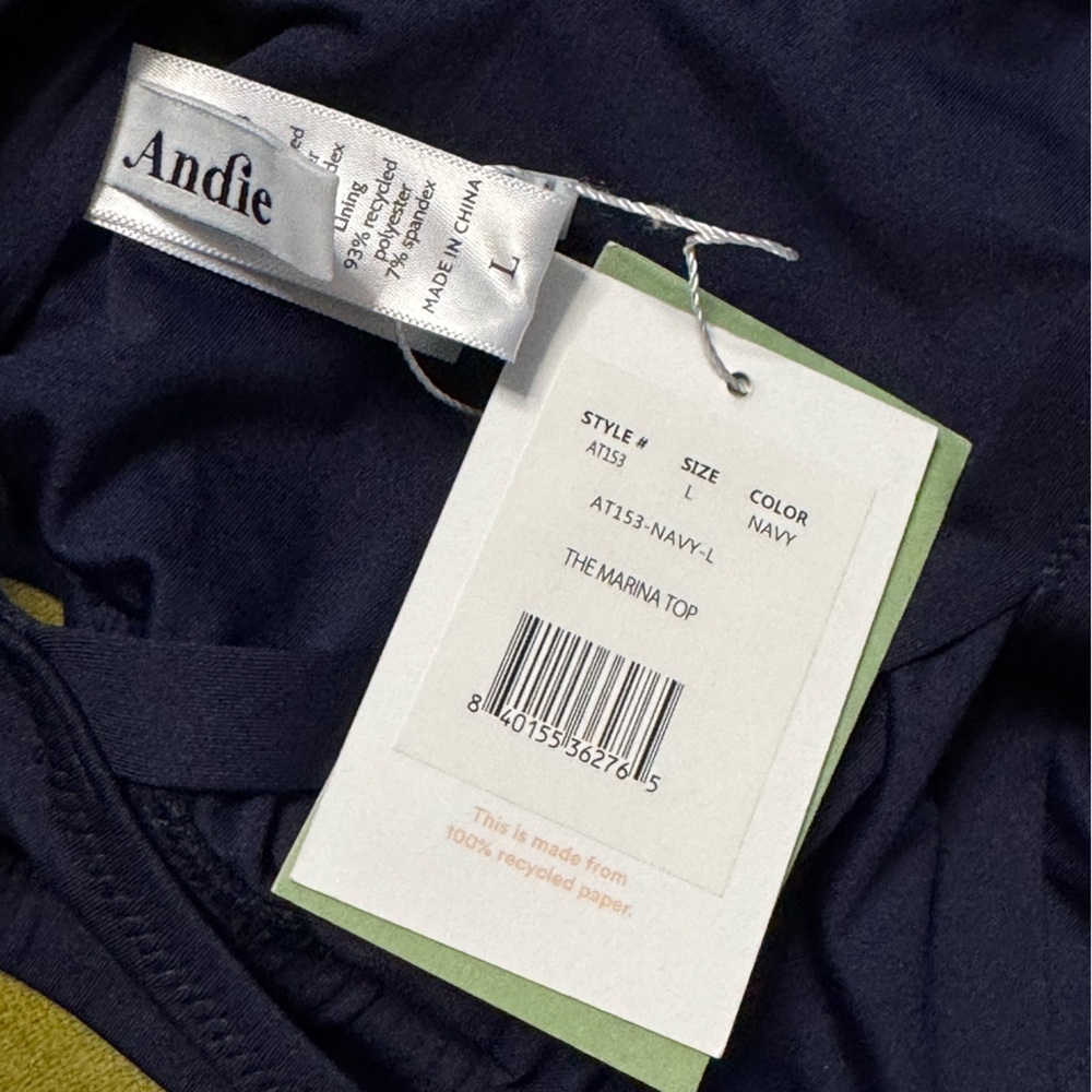 ANDIE SWIM The Marina Bikini Top Large in Navy NWT 112 - Picture 5 of 8